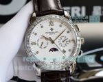 Swiss Copy Patek Philippe Complications SS White Dial Diamond Bezel Watch